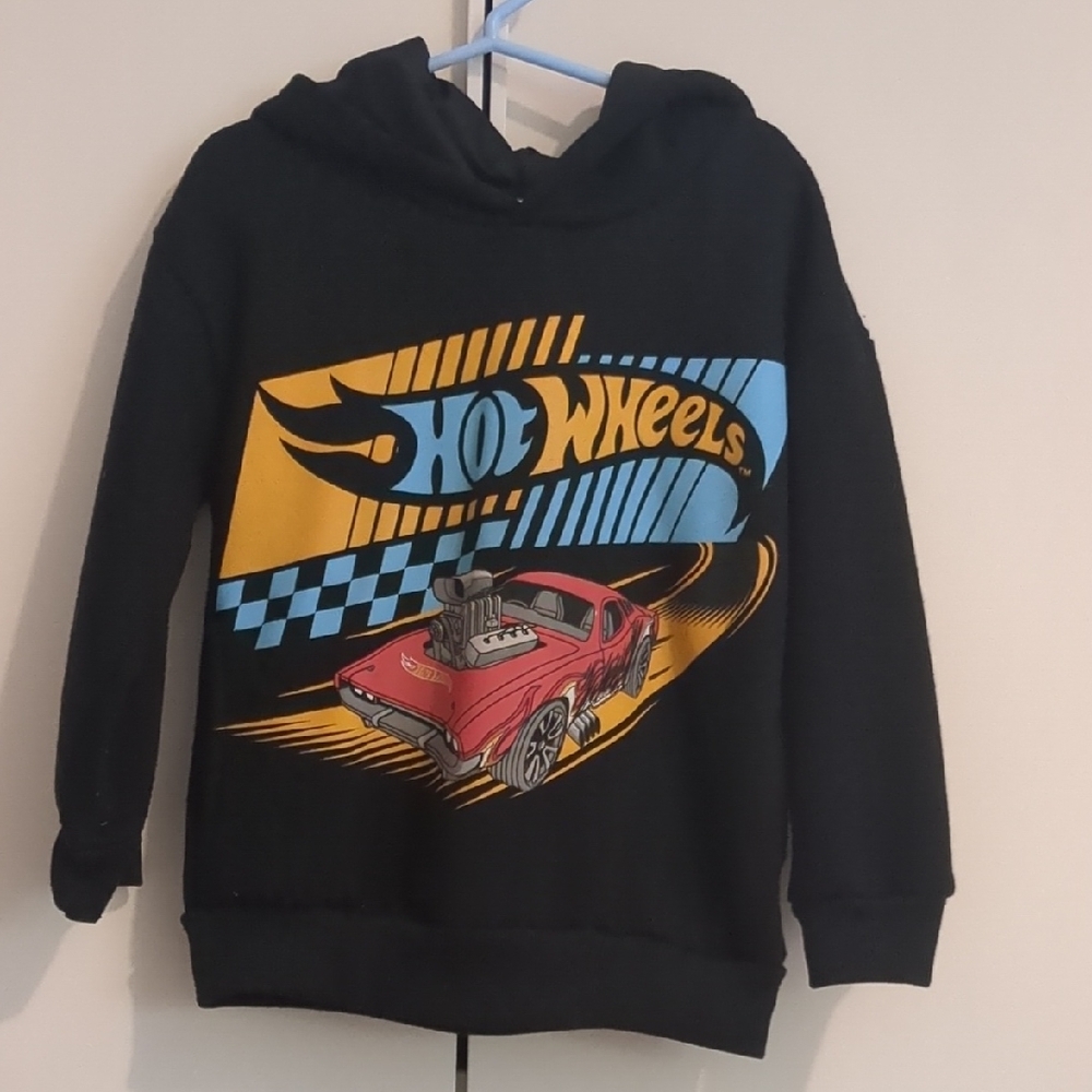 Hot Wheels Black Hoodie with Red Car Graphic